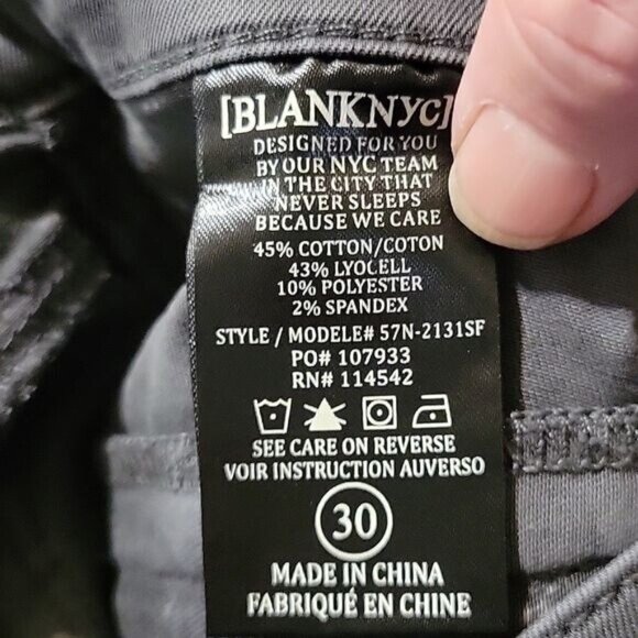 BLANC NYC NEW Women's Black Skinny Zipper Detail High-Waisted‎ Pants Size 28 - Picture 8 of 9